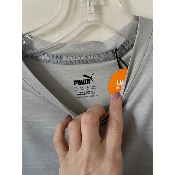 Puma Lightweight Performance Golf UPF 50 T-Shirt Gray Size Small NEW - Picture 3 of 8
